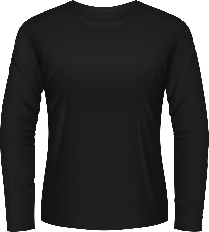 Black longsleeve shirt for men 3d vector mockup